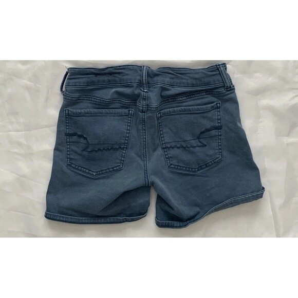 American Eagle Outfitters Super Stretch MIDI Shorts Blue Women’s Size 4 - Picture 2 of 7